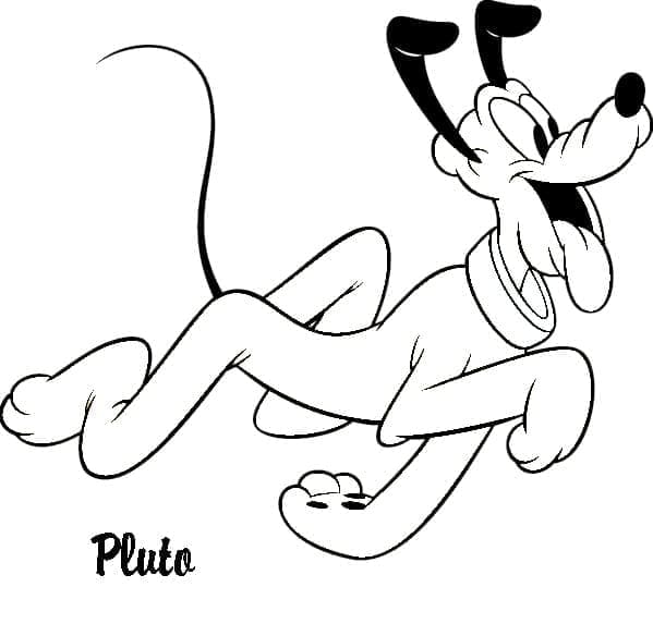 Yazdırılabilir Pluto Görseli boyama sayfası
