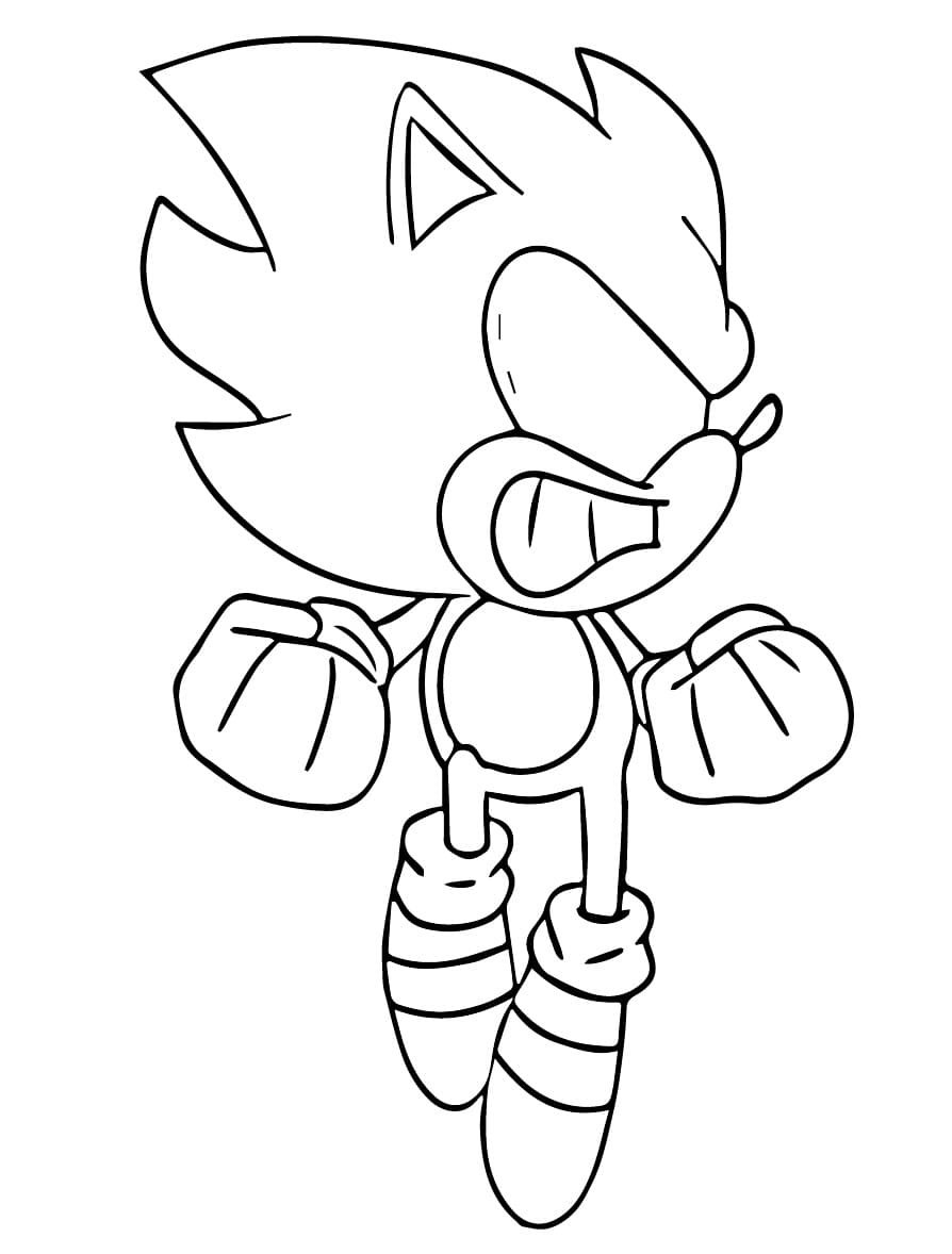 Yazdırılabilir Ücretsiz Dark Sonic Boyama Sayfası
