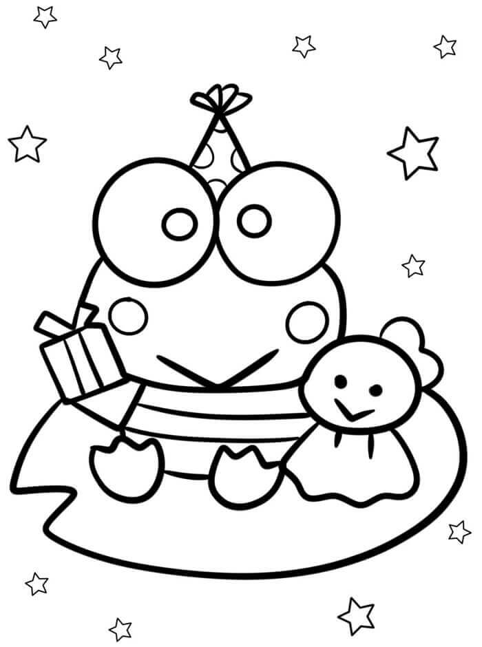 Yazdırılacak Keroppi boyama sayfası